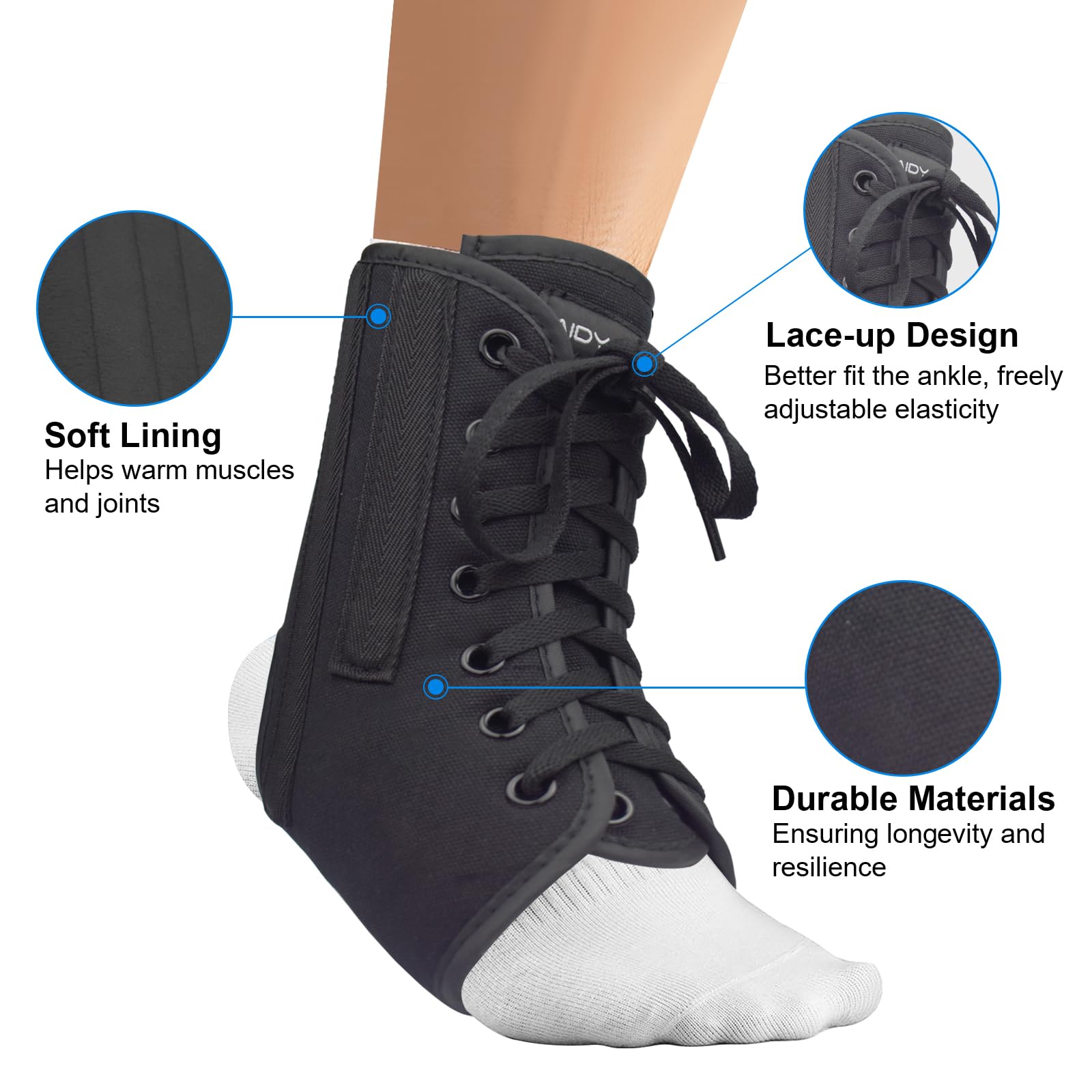 Buy AIDY-PRO Lace Up Ankle Brace with Metal Side Stabilizers